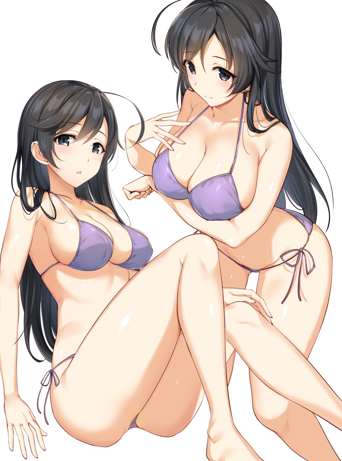 bikini breast_hold cleavage girls_und_panzer ikomochi isuzu_hana swimsuits
