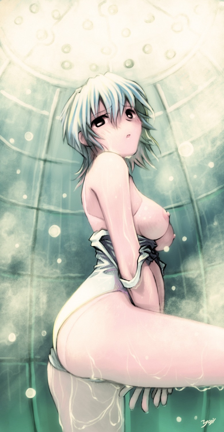 bathing breasts nipples swimsuits tan_lines undressing yuuji