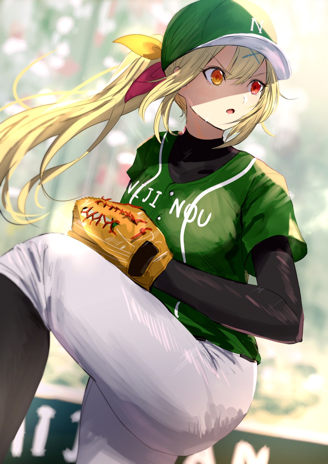 baseball heterochromia hoshikawa_sara misaki_nonaka nijisanji uniform