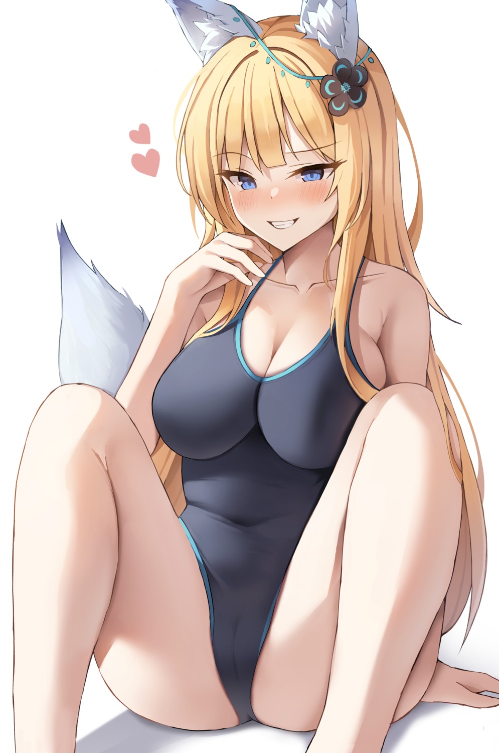 animal_ears cameltoe cleavage eungae kitsune redshark swimsuits tail