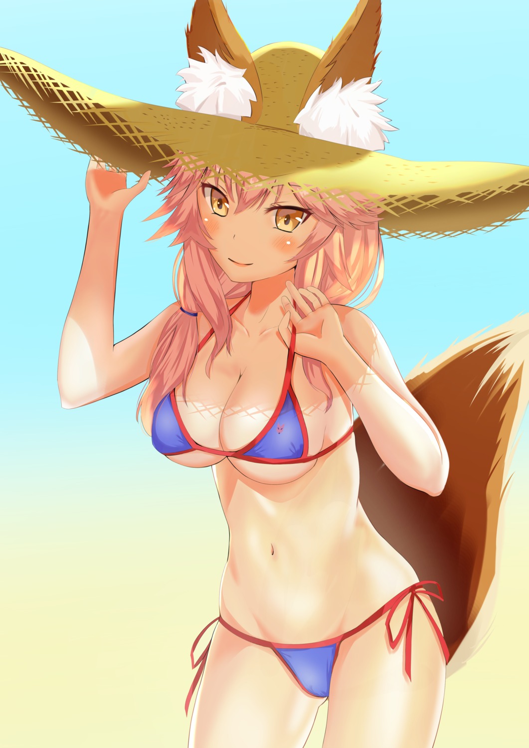 animal_ears bikini fate/grand_order kitsune swimsuits tail tamamo_no_mae zuki