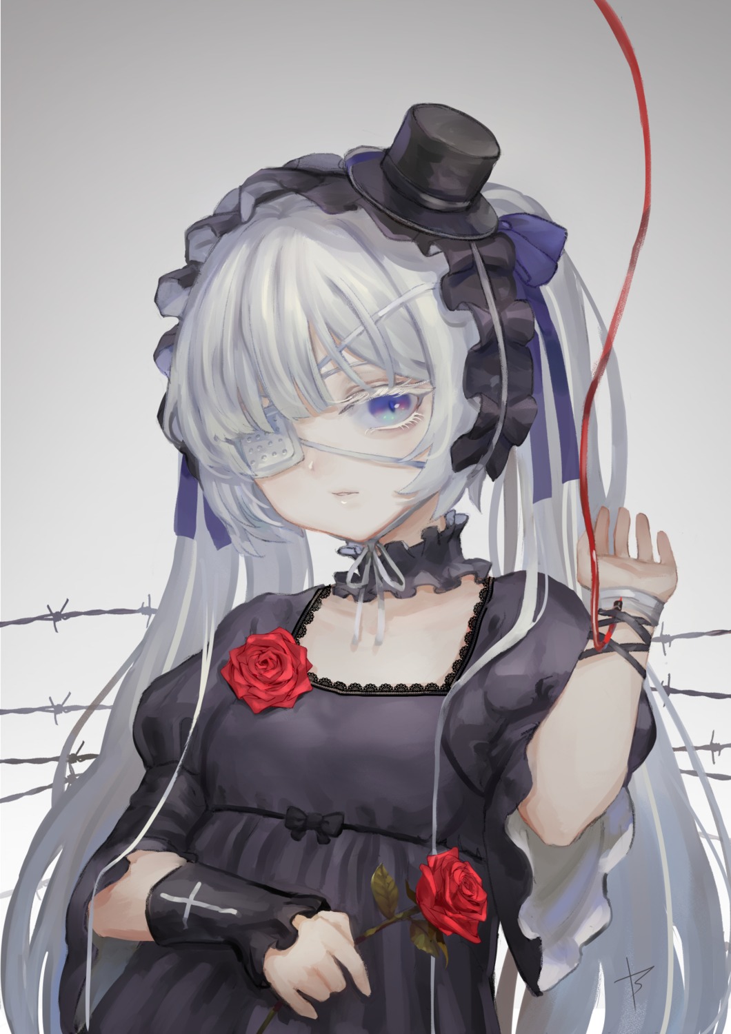 bandages blood bryanth eyepatch gothic_lolita lolita_fashion