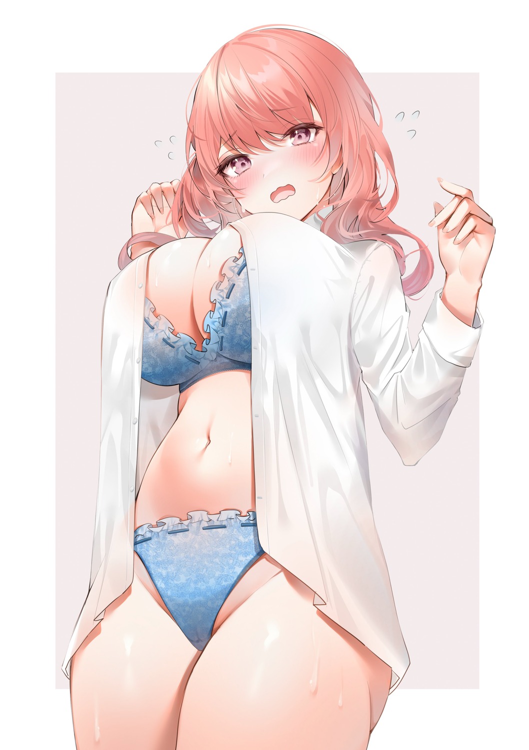 bra cameltoe dress_shirt inui_shinju open_shirt pantsu see_through sono_bisque_doll_wa_koi_wo_suru wet yukineko1018