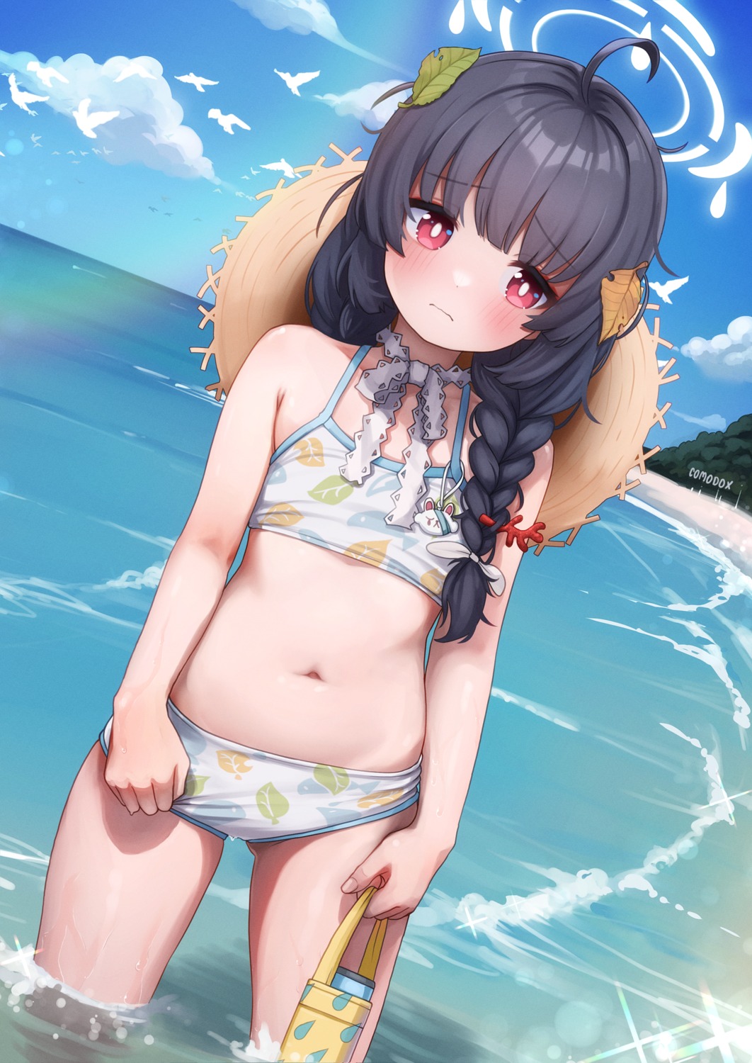 bikini blue_archive comodomodo halo kasumizawa_miyu loli swimsuits wet