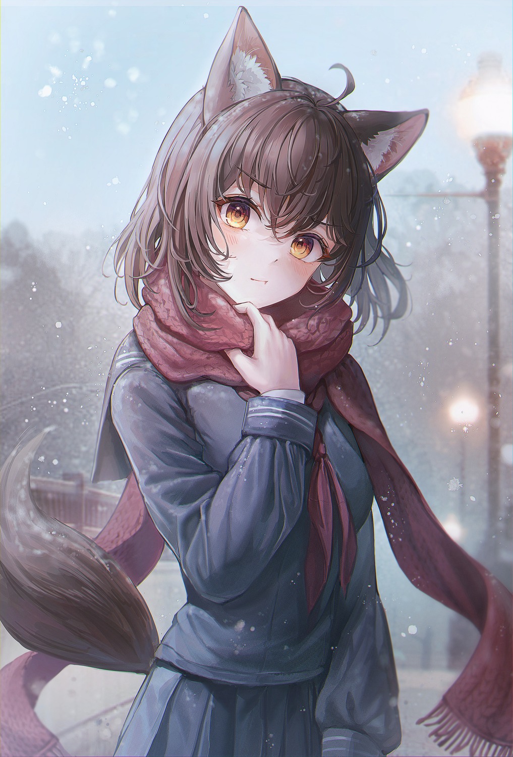 animal_ears mirage_(rairudiseu) nekomimi seifuku tail