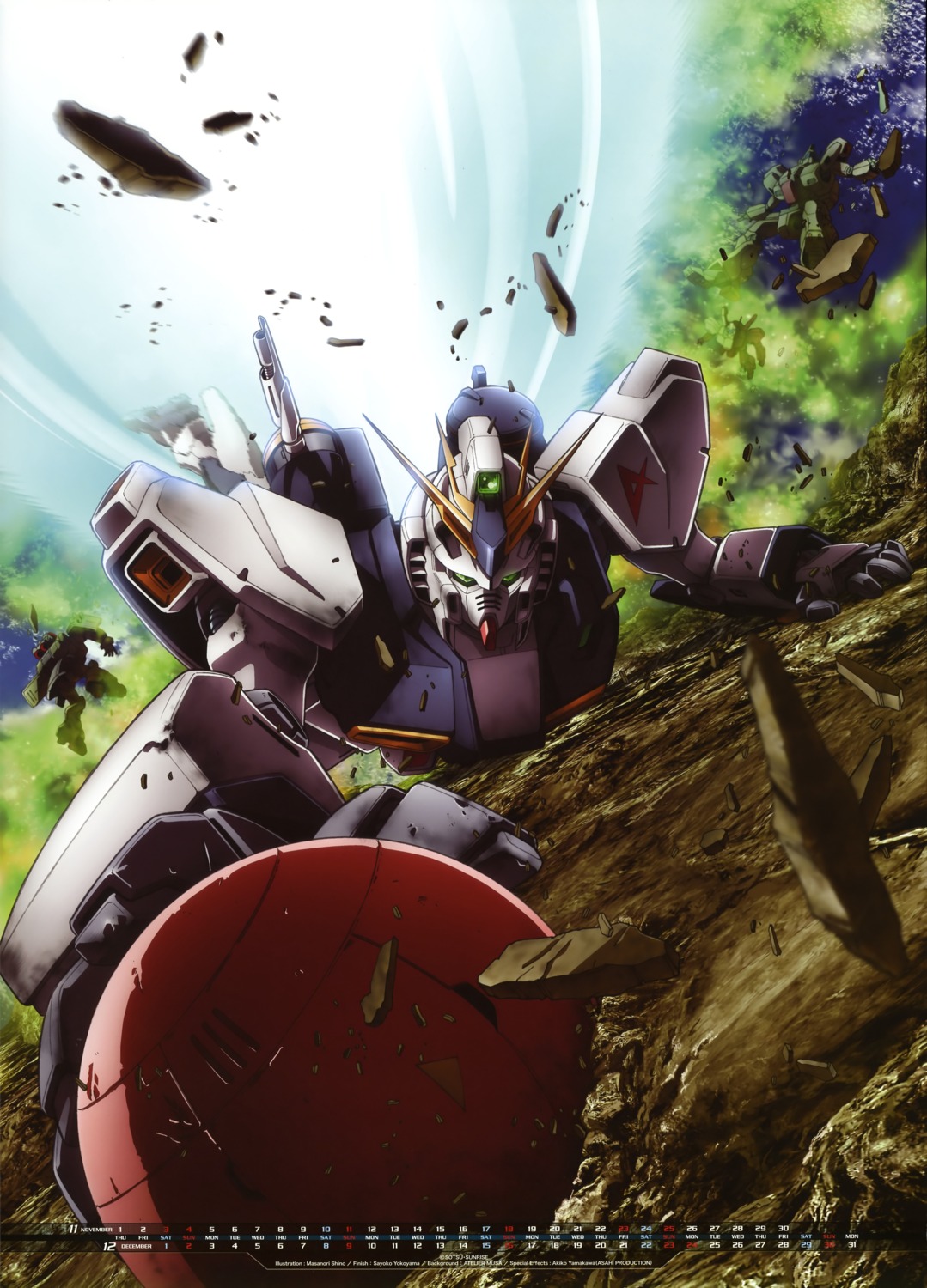 calendar char's_counterattack gundam mecha nu_gundam rx-93 shino_masanori