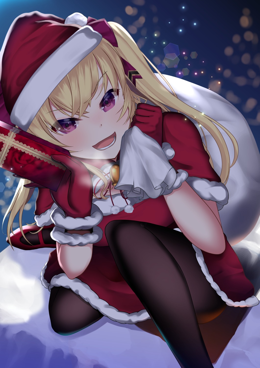 christmas dress nijisanji nijisanji_seeds onyyy pantyhose takamiya_rion