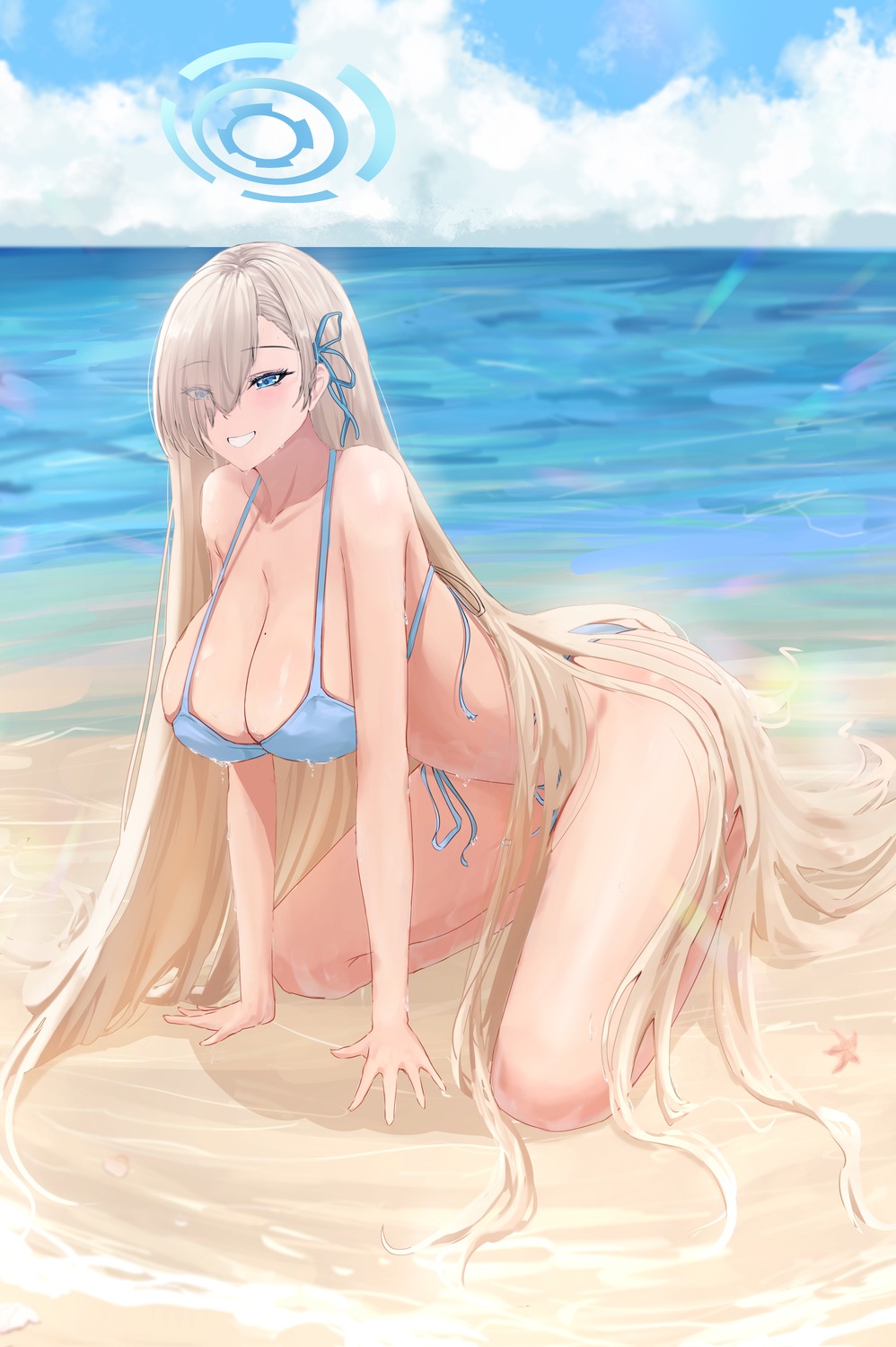 bikini blue_archive halo ichinose_asuna kna.art swimsuits