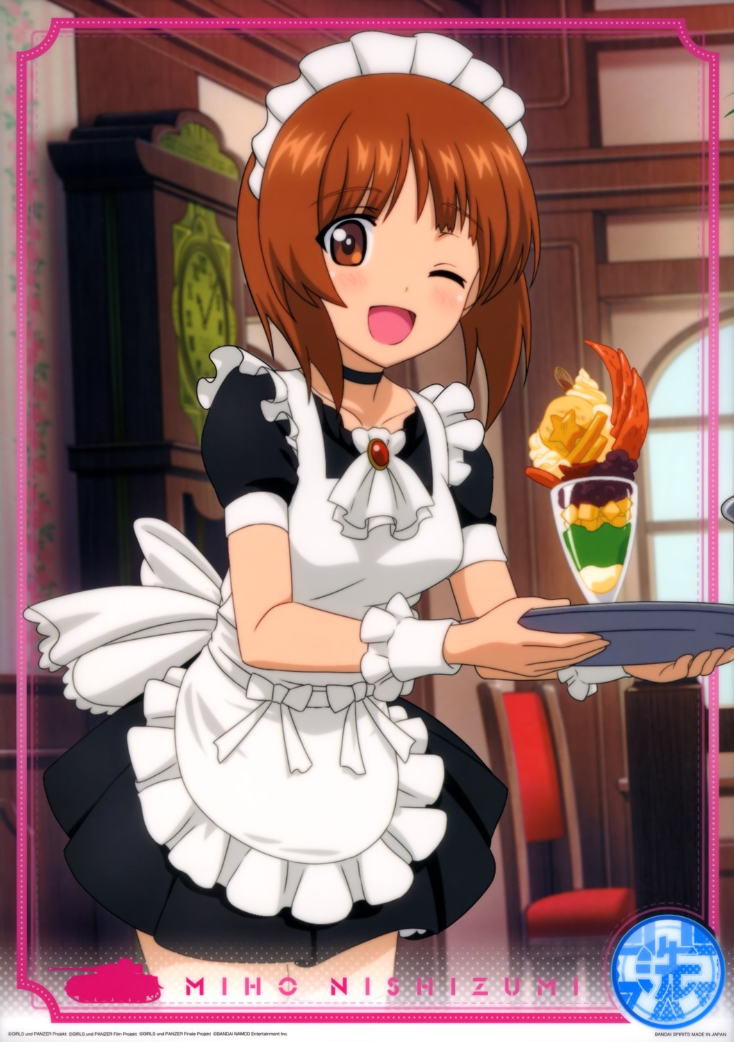 girls_und_panzer maid nishizumi_miho tagme waitress