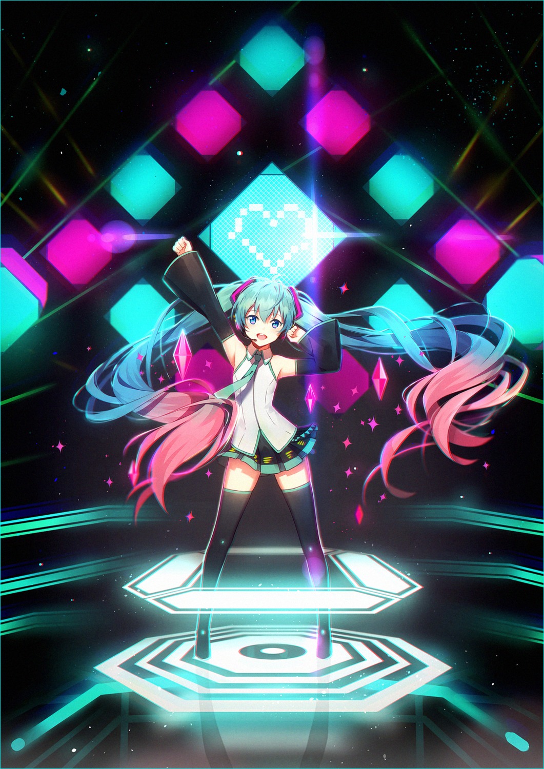 hakusai_(tiahszld) hatsune_miku thighhighs vocaloid