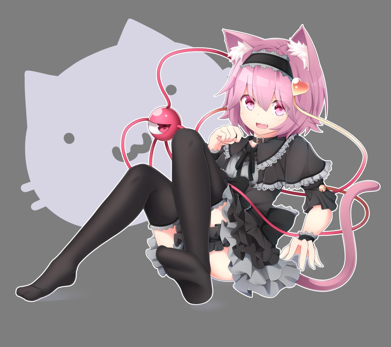 animal_ears garter gothic_lolita komeiji_satori lolita_fashion nekomimi nogisaka_kushio tail thighhighs touhou transparent_png