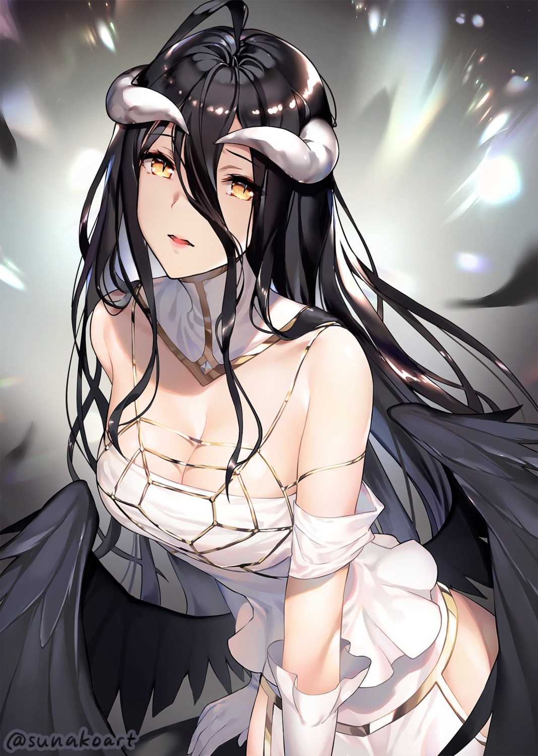 albedo_(overlord) cleavage horns overlord sunako_(veera) wings
