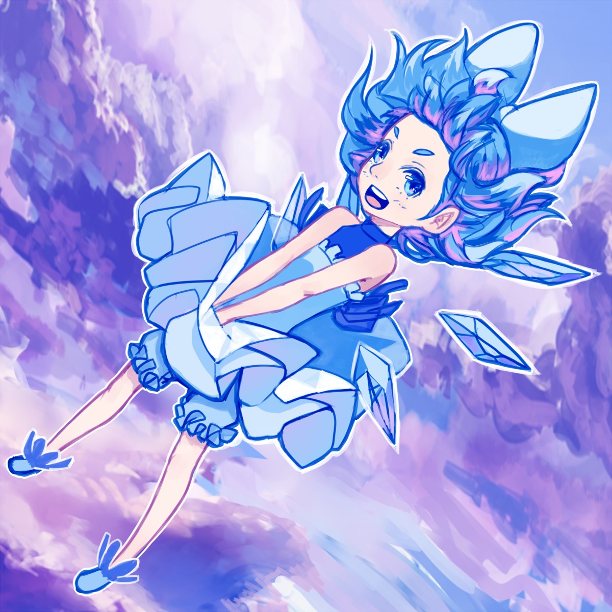 cirno dress kansousamehada touhou wings