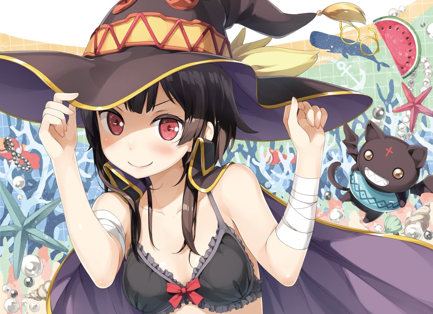 5_nenme_no_houkago bra chomusuke_(kono_subarashii_sekai_ni_shukufuku_wo!) cleavage kantoku kono_subarashii_sekai_ni_shukufuku_wo! megumin possible_duplicate witch