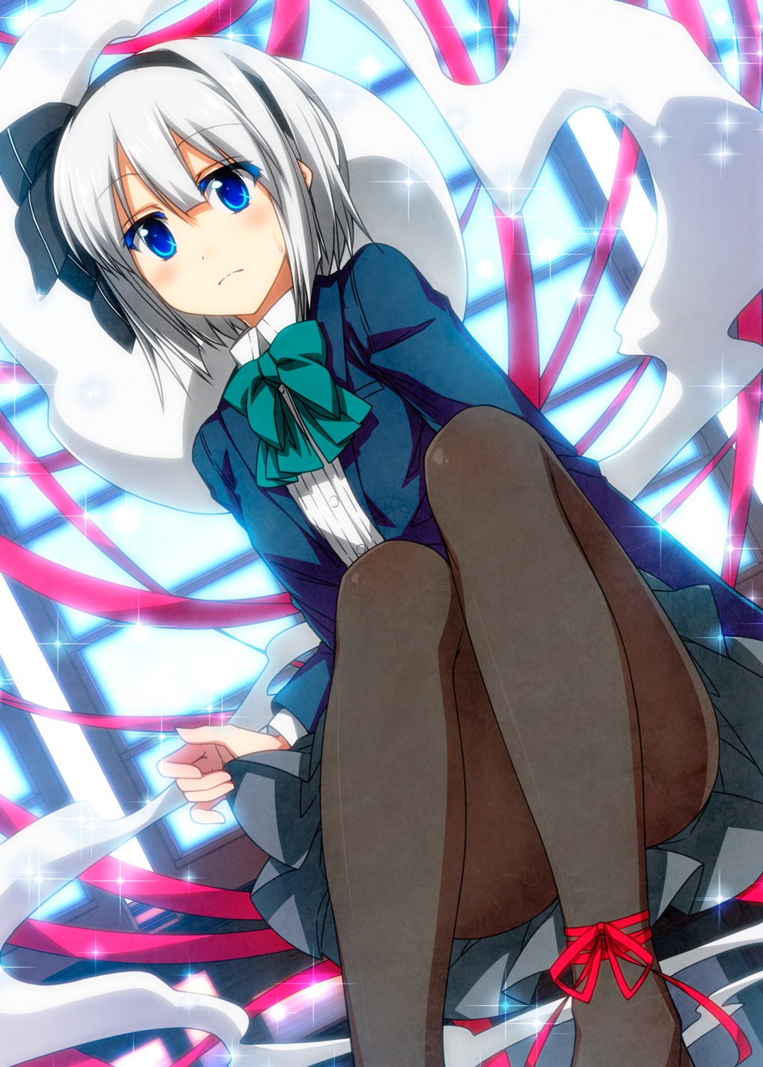 konpaku_youmu pantyhose sazanami_mio seifuku touhou