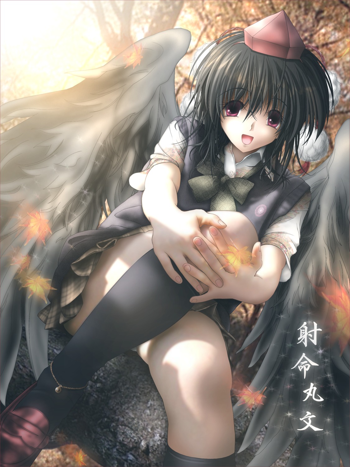 gisarme shameimaru_aya touhou wings