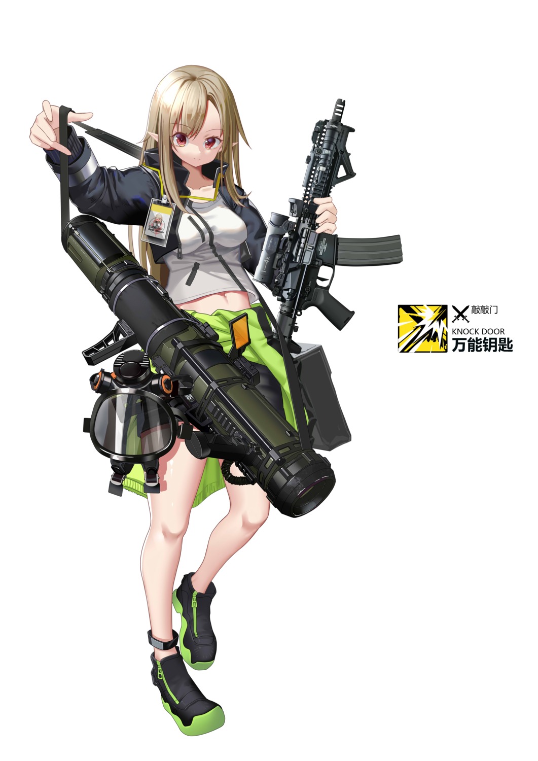 gun hamachi_hazuki pointy_ears weapon