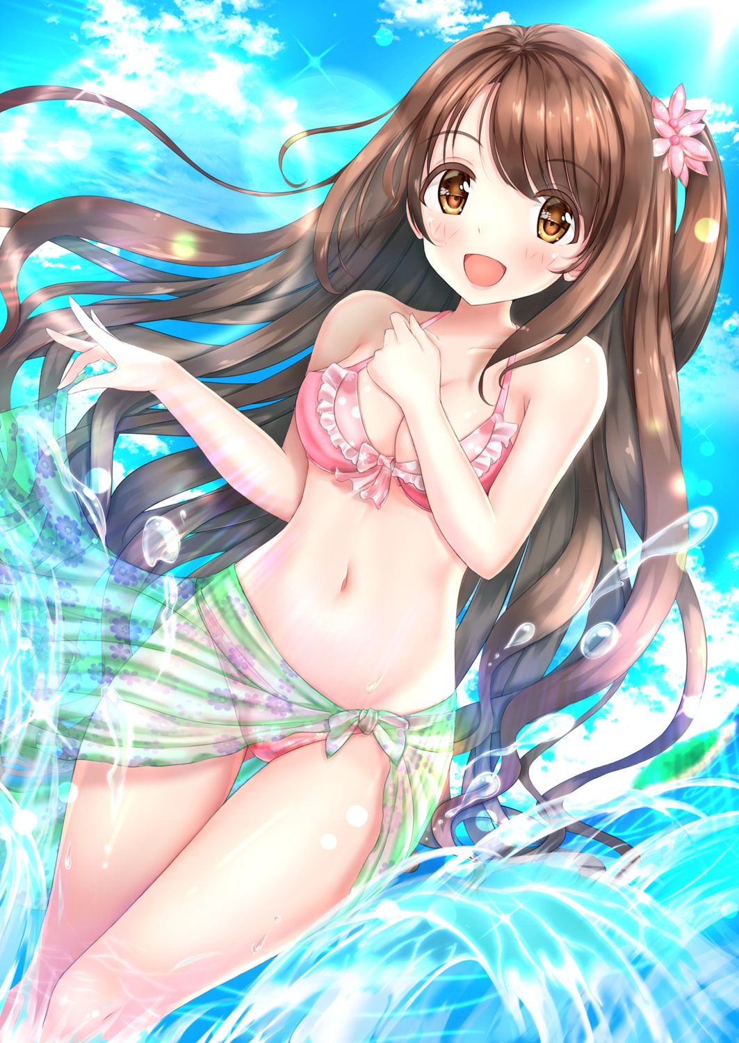 bikini breast_hold cleavage keyspace see_through shimamura_uzuki swimsuits the_idolm@ster the_idolm@ster_cinderella_girls