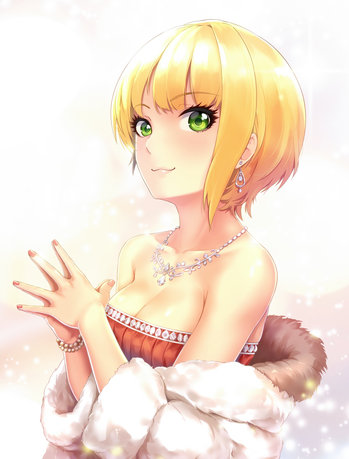cleavage dress infinote miyamoto_frederica open_shirt the_idolm@ster the_idolm@ster_cinderella_girls