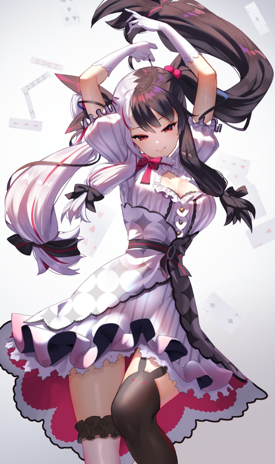 cleavage dress garter nijisanji scottie thighhighs