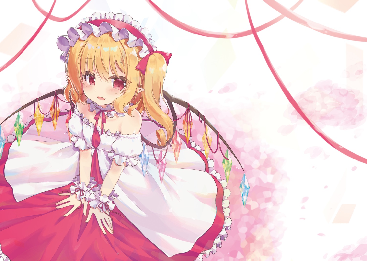 beni_kurage dress flandre_scarlet pointy_ears touhou wings