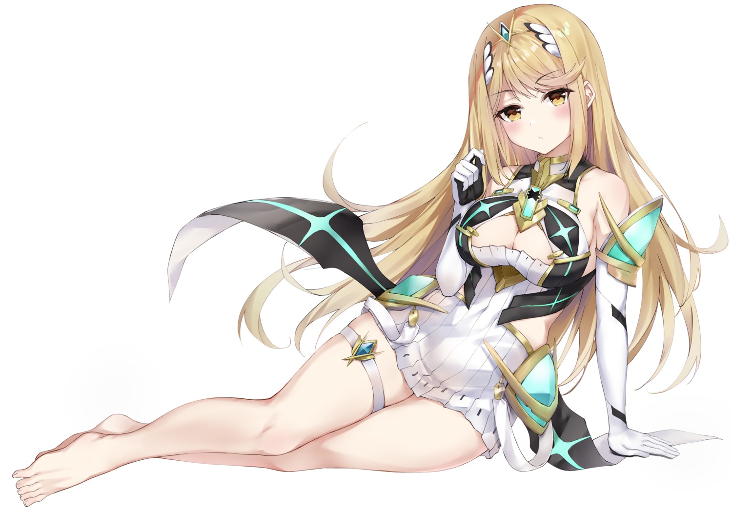 dress garter hikari_(xenoblade_2) hosh no_bra xenoblade xenoblade_chronicles_2