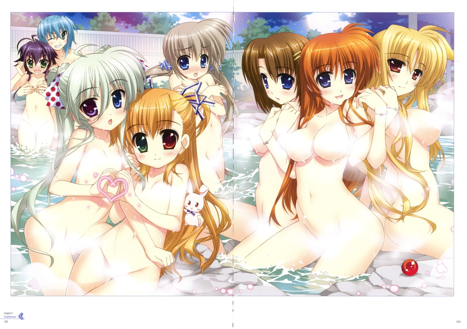 breast_grab breast_hold censored corona_timir crease einhart_stratos fate_testarossa fixme fujima_takuya heterochromia loli mahou_shoujo_lyrical_nanoha mahou_shoujo_lyrical_nanoha_vivid naked onsen rio_wezley sacred_heart sein takamachi_nanoha vivio wet yagami_hayate