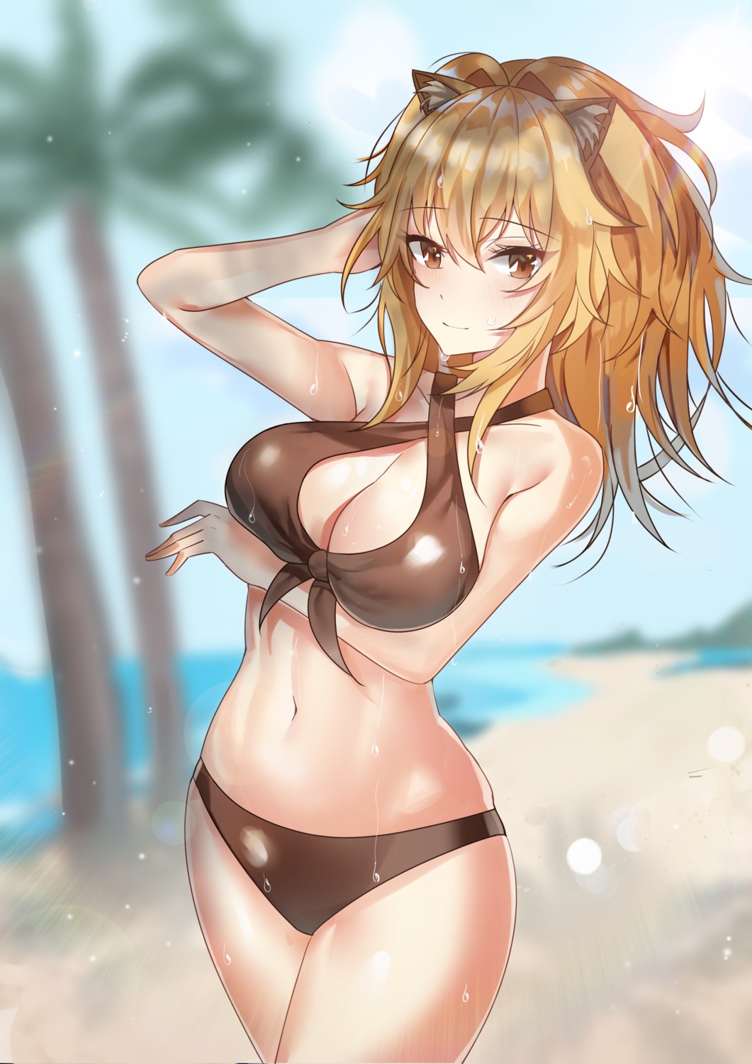 animal_ears arknights bikini maanu siege_(arknights) swimsuits