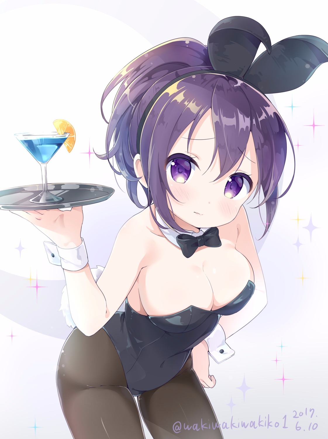 animal_ears bunny_ears bunny_girl cleavage gochuumon_wa_usagi_desu_ka? pantyhose tail tedeza_rize waki_(pixiv2609622)