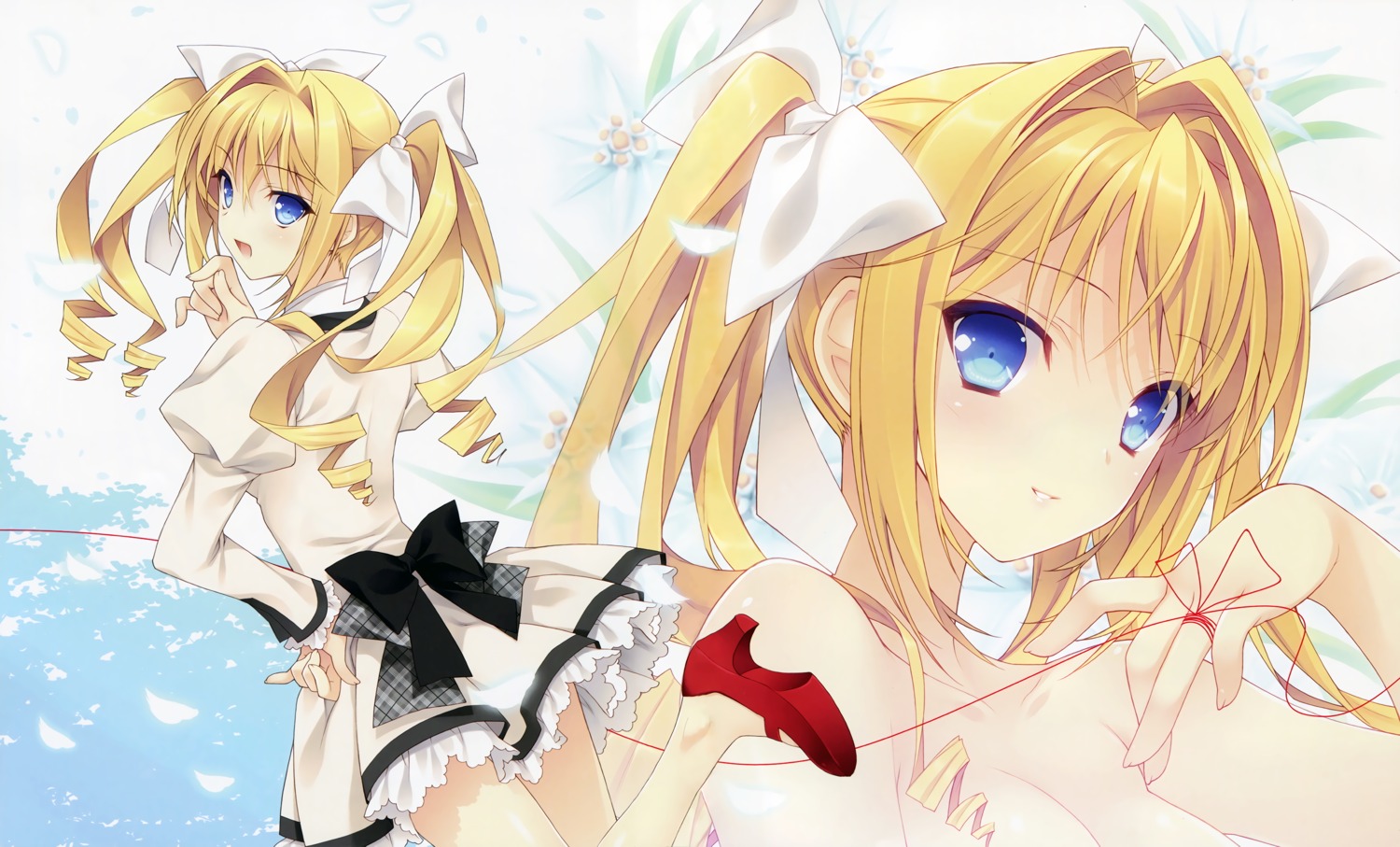 heels navel seifuku suzuhira_hiro topless tsuki_ni_yorisou_otome_no_sahou ursule_fleur_jeanmarie