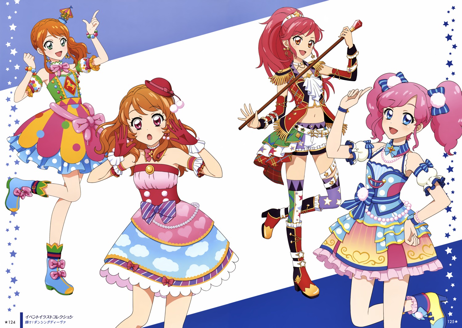 aikatsu! amahane_madoka dress heels oozora_akari otoshiro_seira tachibana_michelle tagme thighhighs