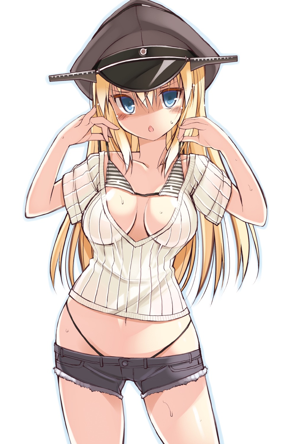 bikini bismarck_(kancolle) cleavage kantai_collection oota_yuuichi swimsuits undressing