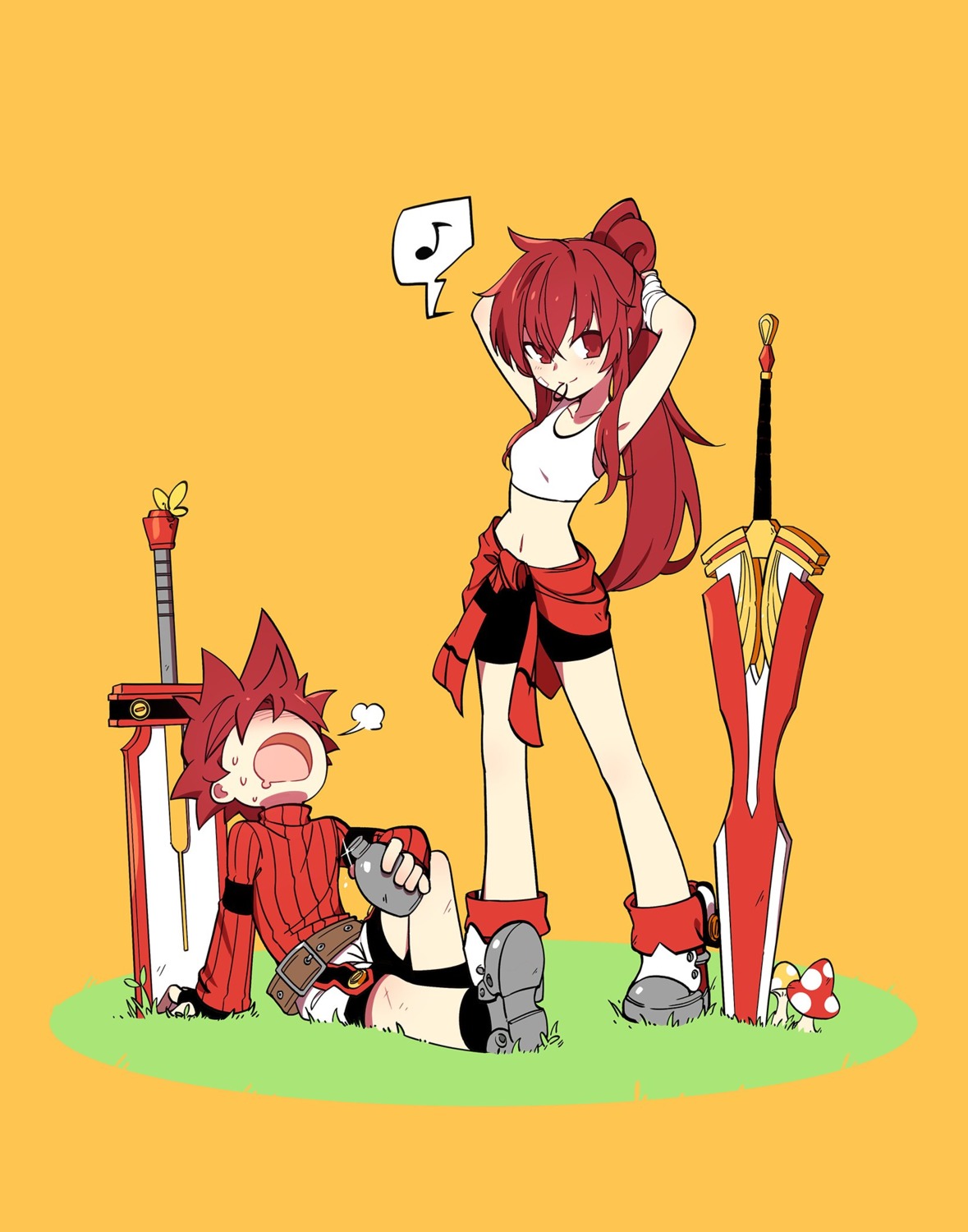 bike_shorts elesis elsword elsword_(elsword) hwansang sword