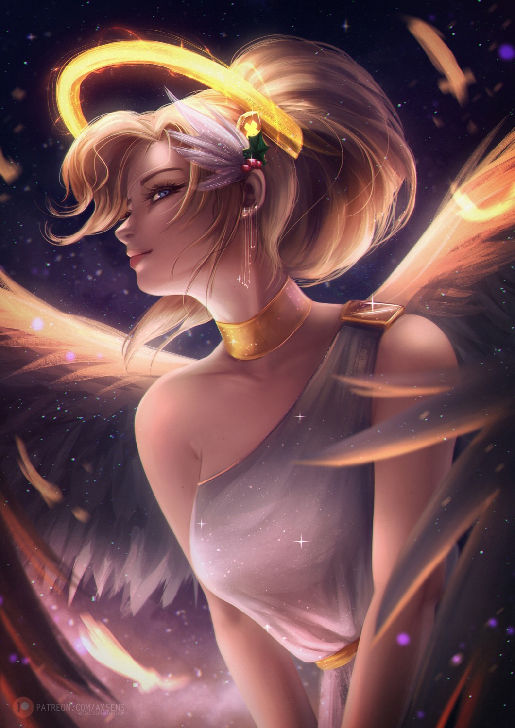 axsens dress mercy_(overwatch) overwatch wings