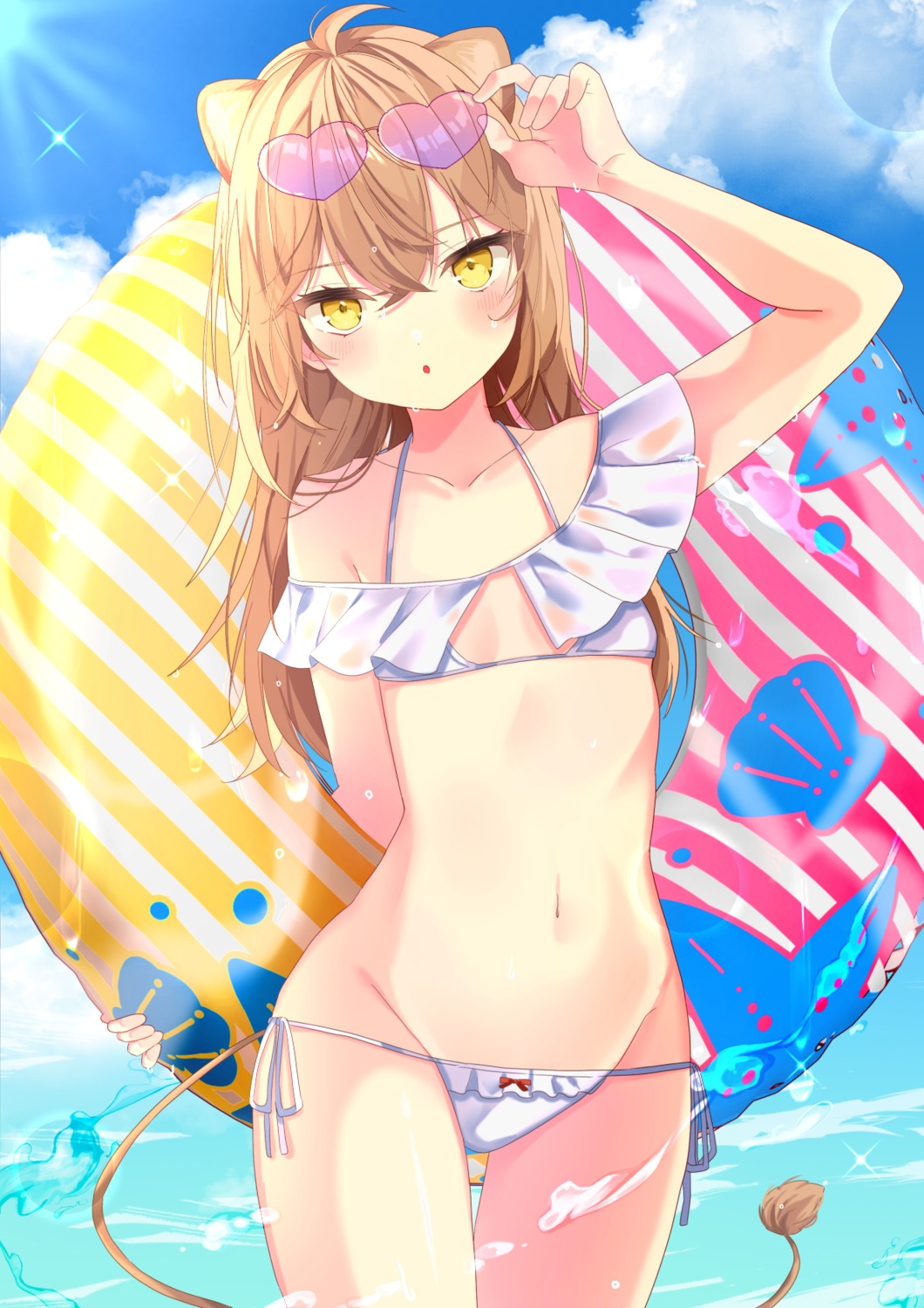 animal_ears bikini indie_virtual_youtuber megane noa_(hkgbkk8) rurudo_lion see_through swimsuits tail