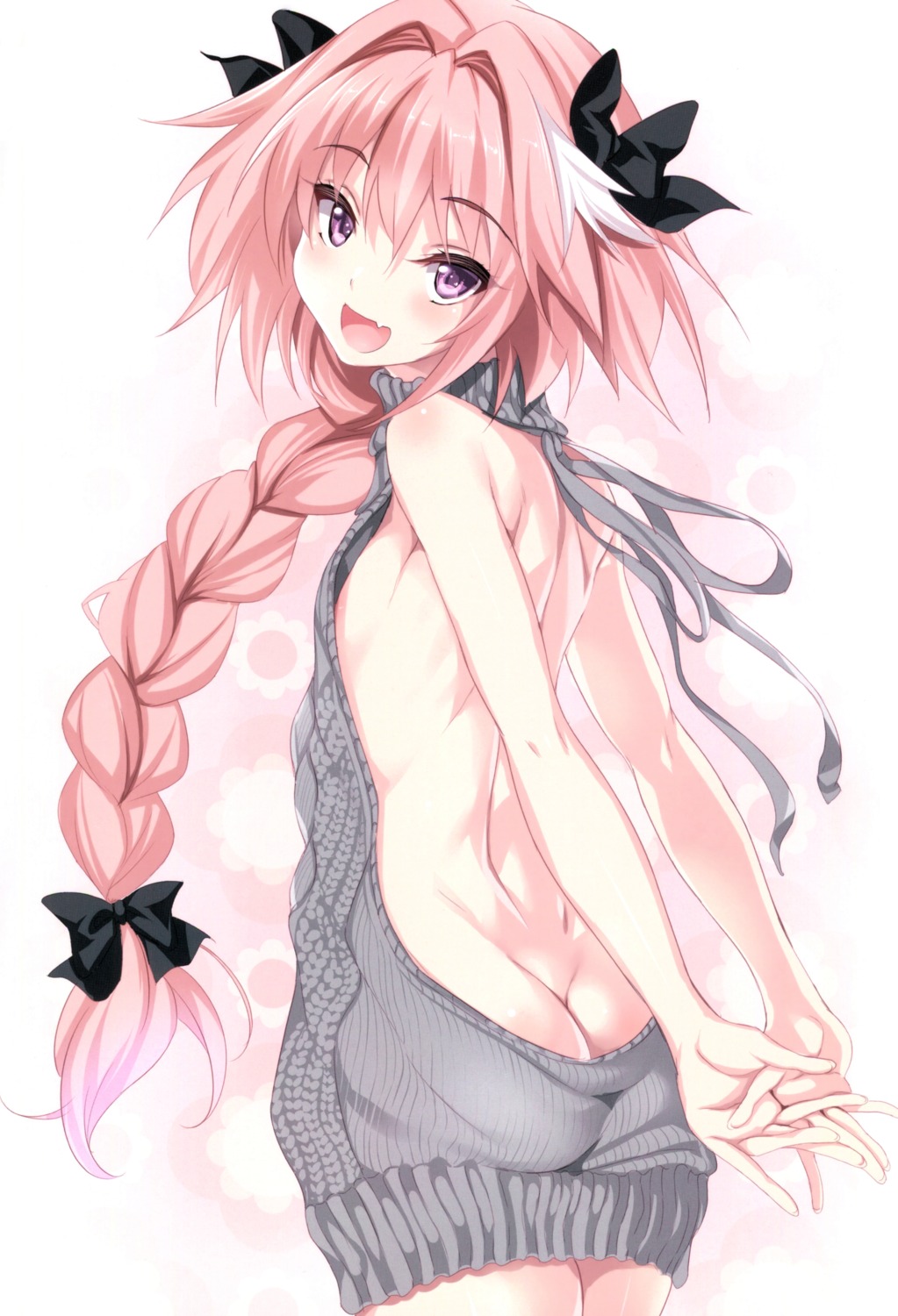 ass astolfo_(fate) cle_masahiro clesta fate/grand_order nopan sweater trap