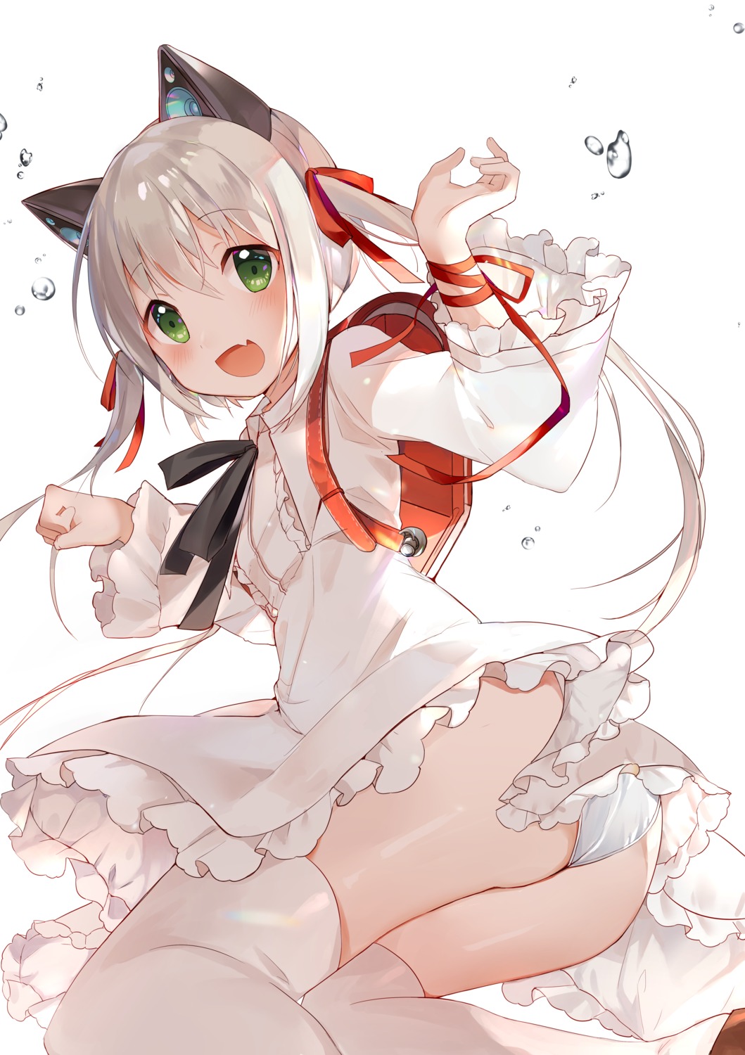 amafuyu animal_ears ass loli nekomimi pantsu skirt_lift thighhighs