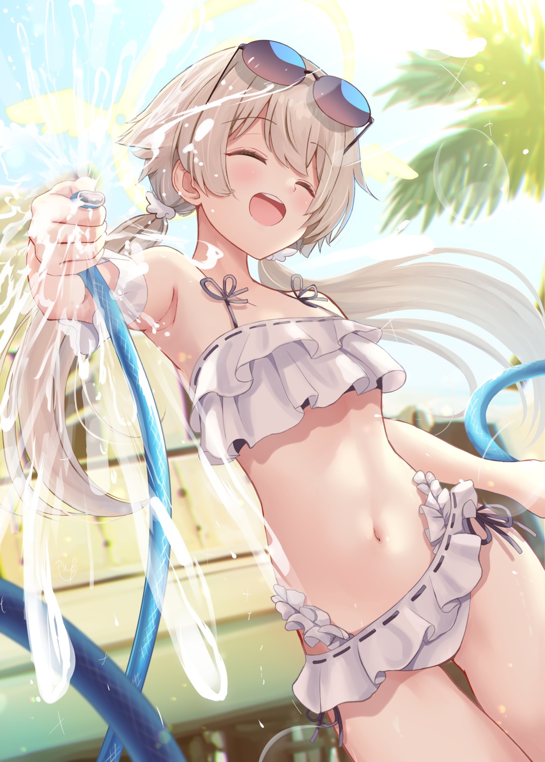 ajitani_hifumi bikini blue_archive halo megane narushima_kanna swimsuits