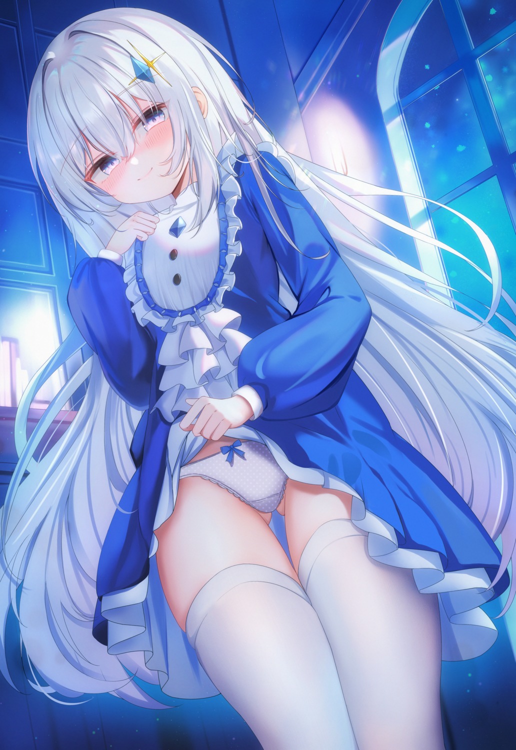 dress kinoshita_ringo_(ryve5758) pantsu skirt_lift thighhighs