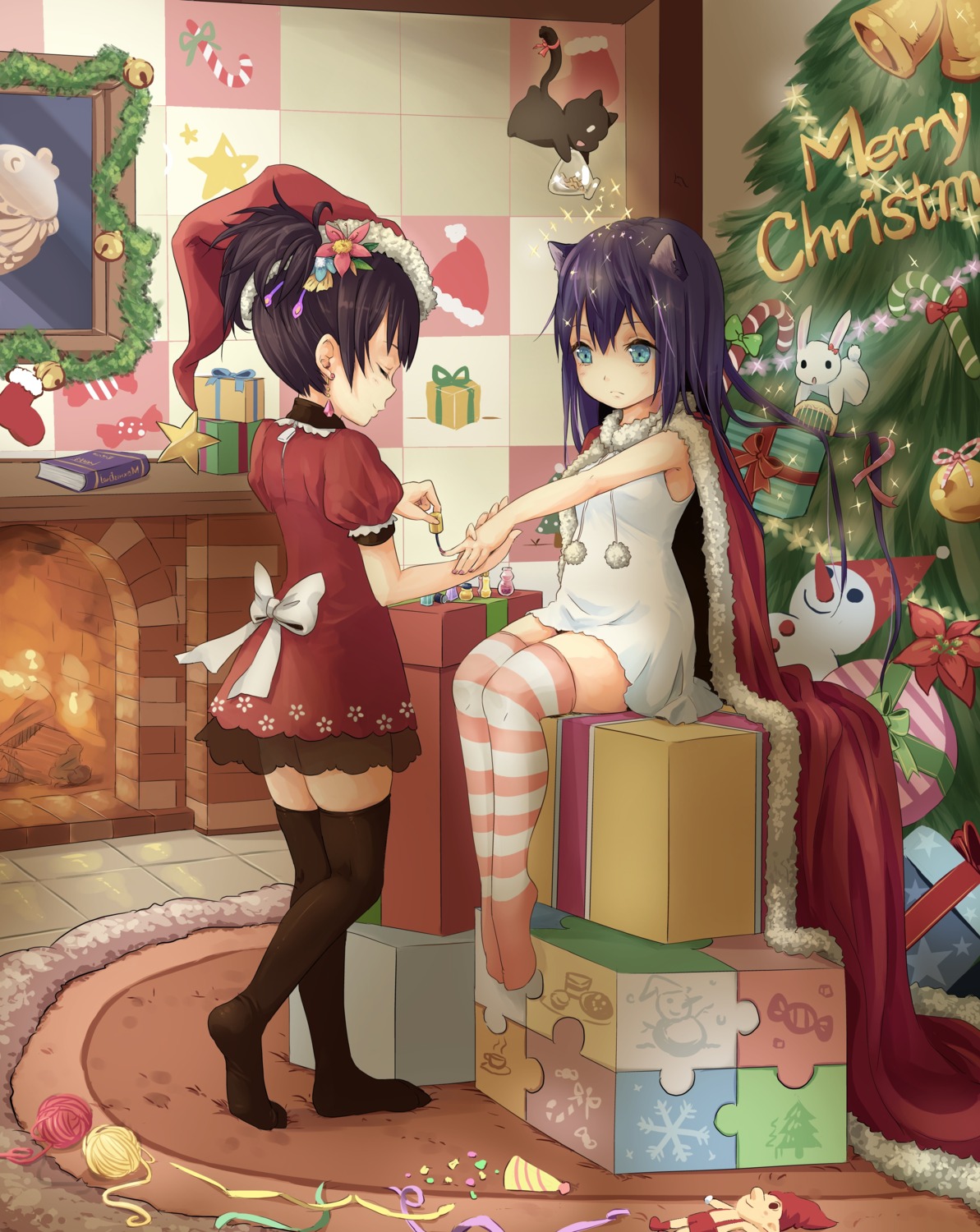 animal_ears christmas hpflower thighhighs