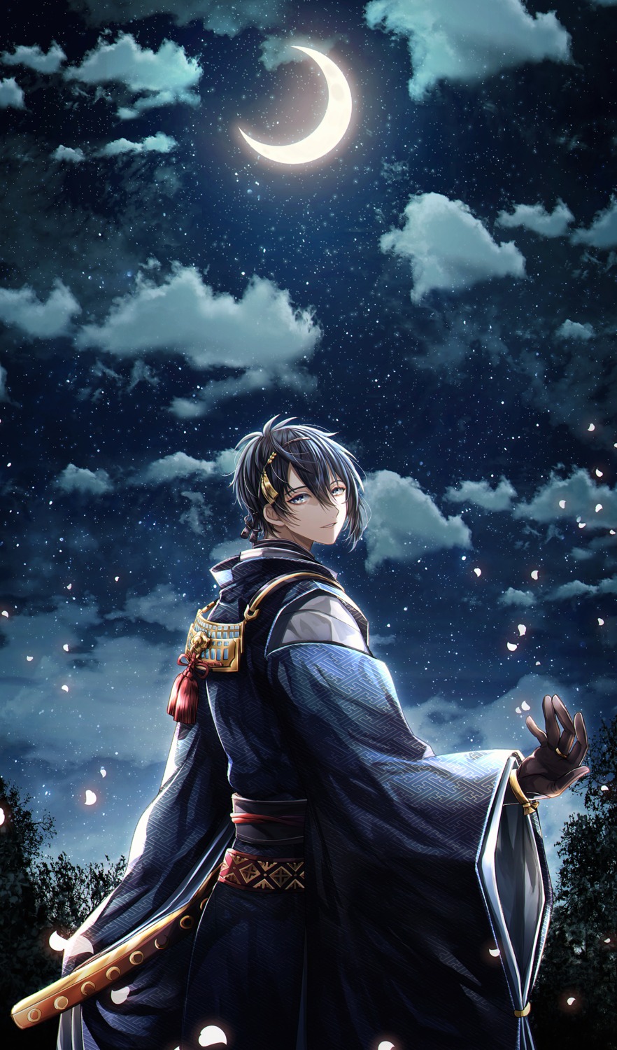 abandon_ranka armor japanese_clothes male mikazuki_munechika touken_ranbu