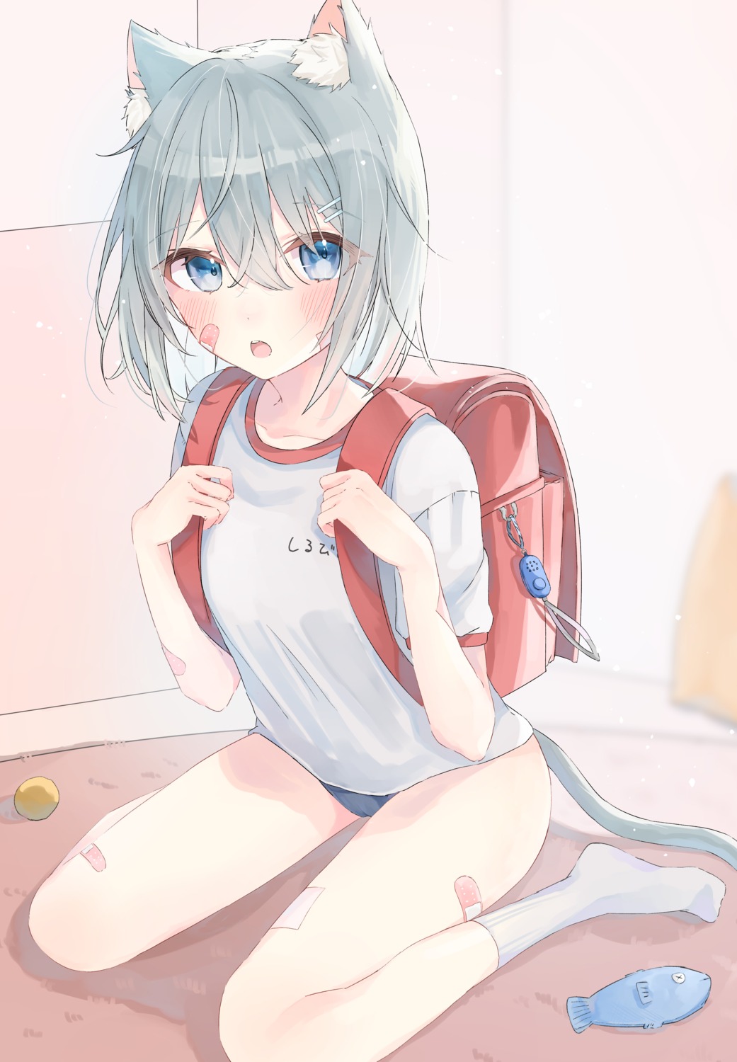 animal_ears bandaid buruma cameltoe gym_uniform nekomimi riri_(ri0177) tail
