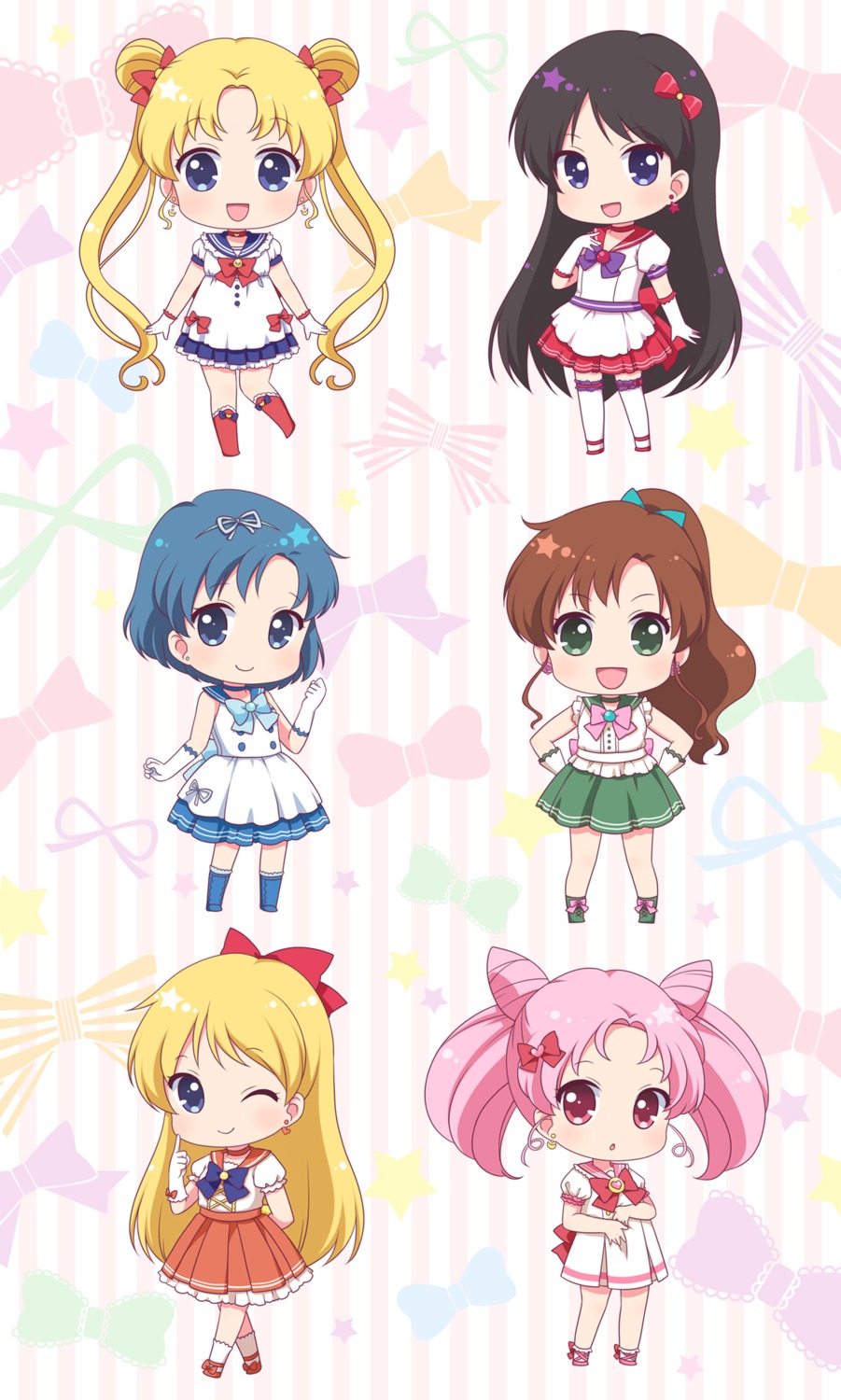 aino_minako chibi chibiusa dress hino_rei kino_makoto mizuno_ami ringoyuyu sailor_moon seifuku tsukino_usagi