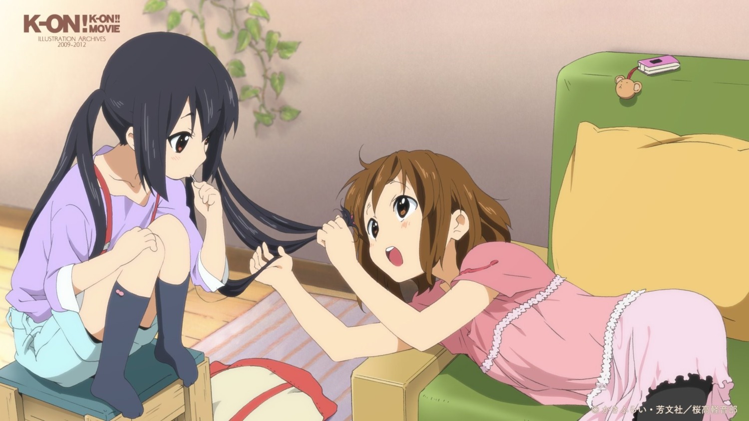 dress hirasawa_yui k-on! makita_masaya nakano_azusa pantyhose wallpaper