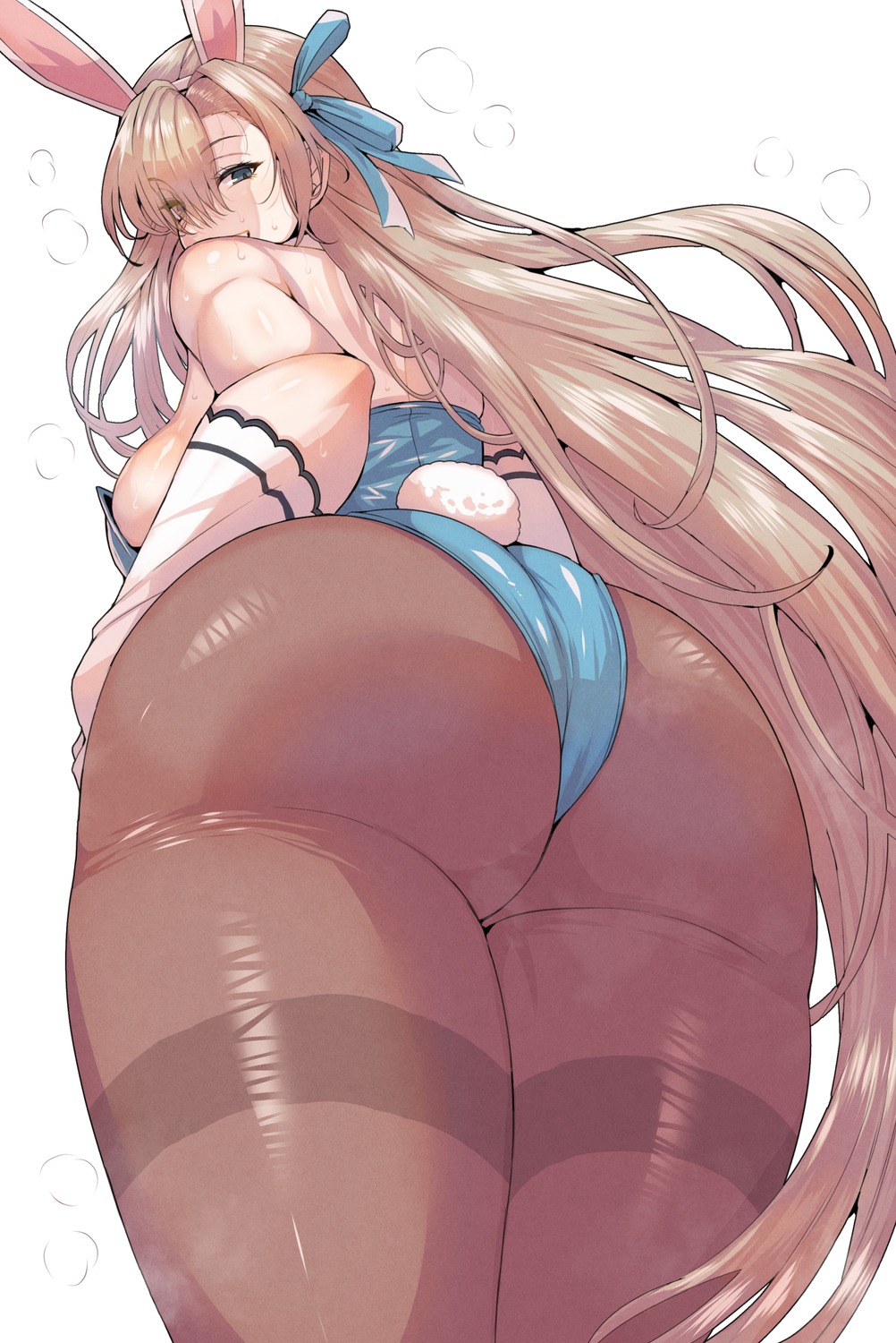 animal_ears ass blue_archive bunny_ears bunny_girl ichinose_asuna no_bra pantyhose tail wakura_(gcdan)