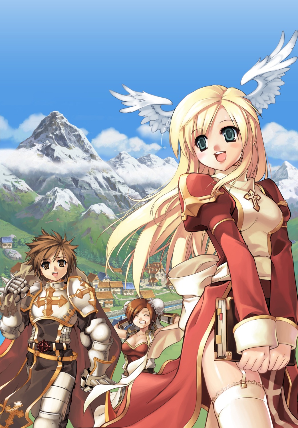 armor champion cleavage high_priest lord_knight ragnarok_online stockings thighhighs wings