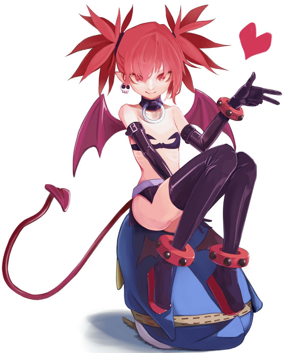 asano_makura bikini_top disgaea etna pointy_ears swimsuits tail thighhighs wings