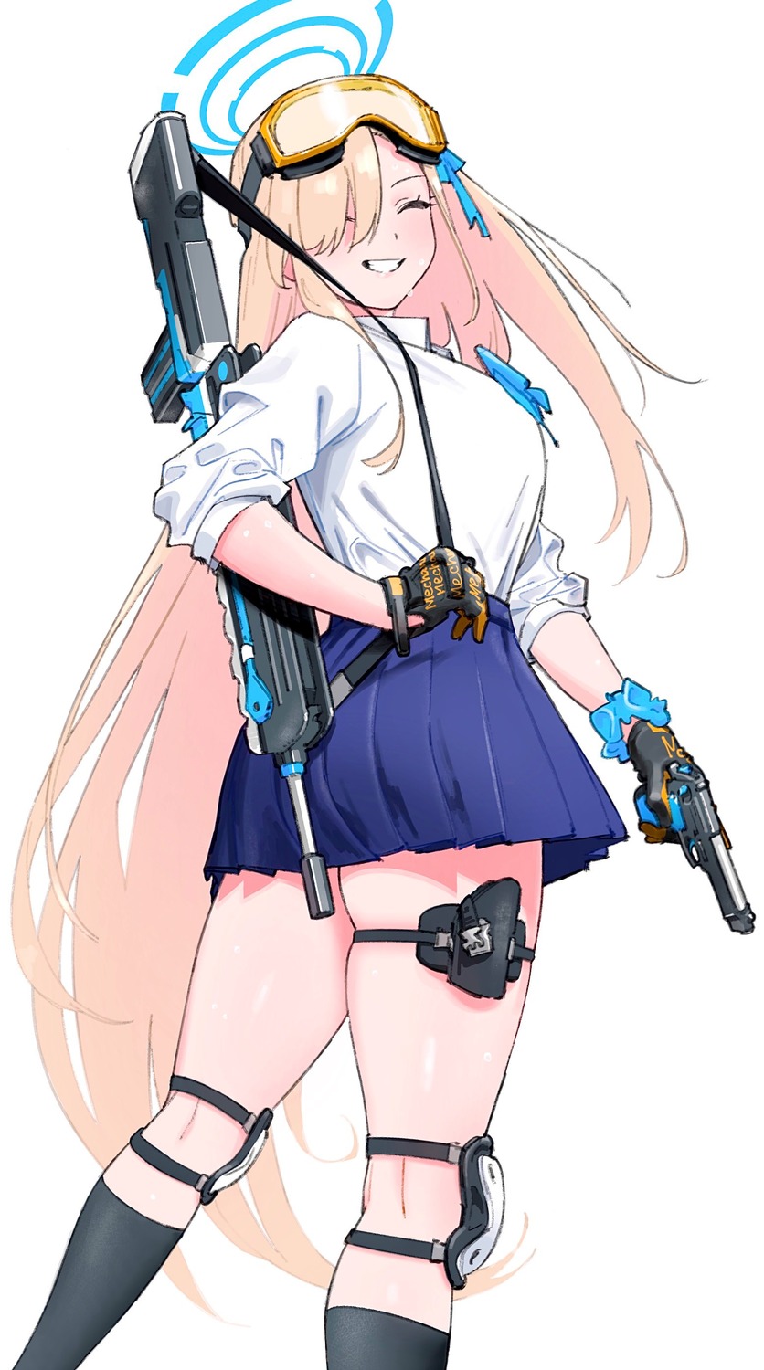 blue_archive garter gun halo ichinose_asuna saitama_(antitankromeo) seifuku