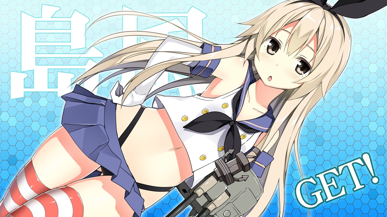 kantai_collection pantsu shimakaze_(kancolle) sky-freedom thighhighs wallpaper