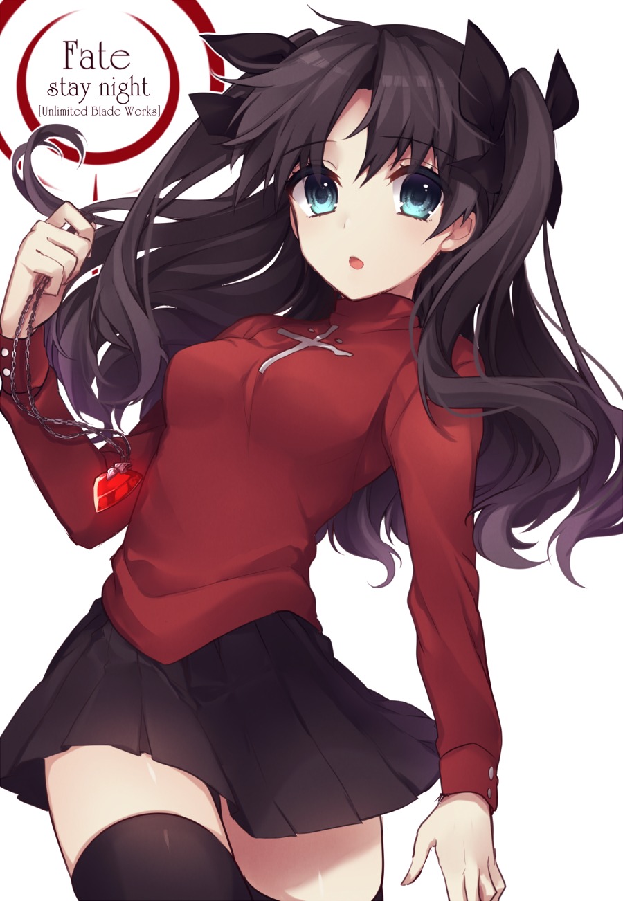 fate/stay_night_unlimited_blade_works sakura_yuki thighhighs toosaka_rin